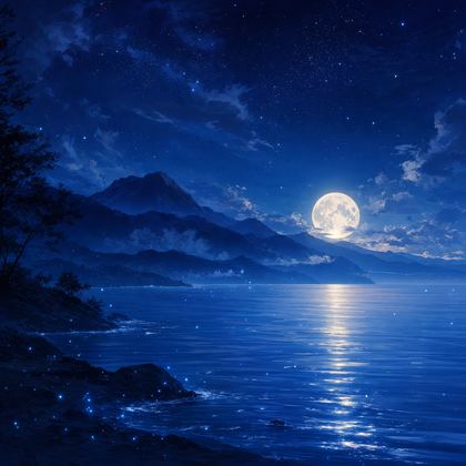 Deep Noise's landscape: a moonlit midnight sea