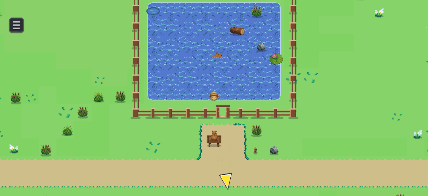 ZooFriends gameplay with a child guiding an animal through a colorful water habitat.